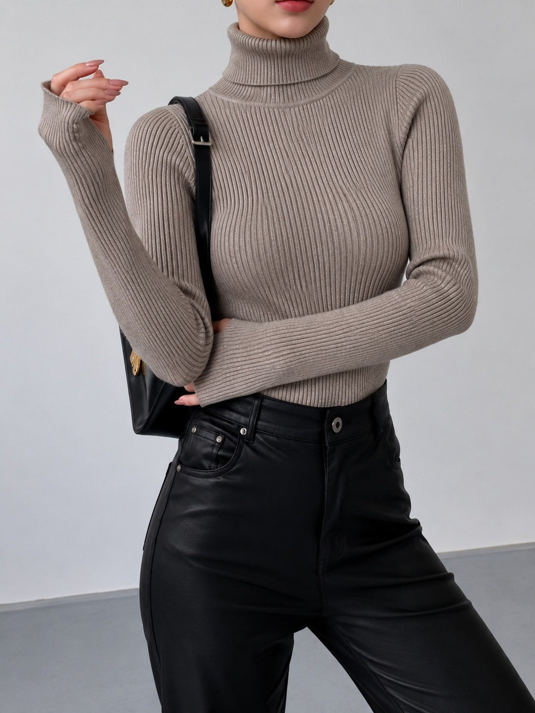 Gloria — Maglioncino Donna a Coste con Collo Alto, Lina Milano