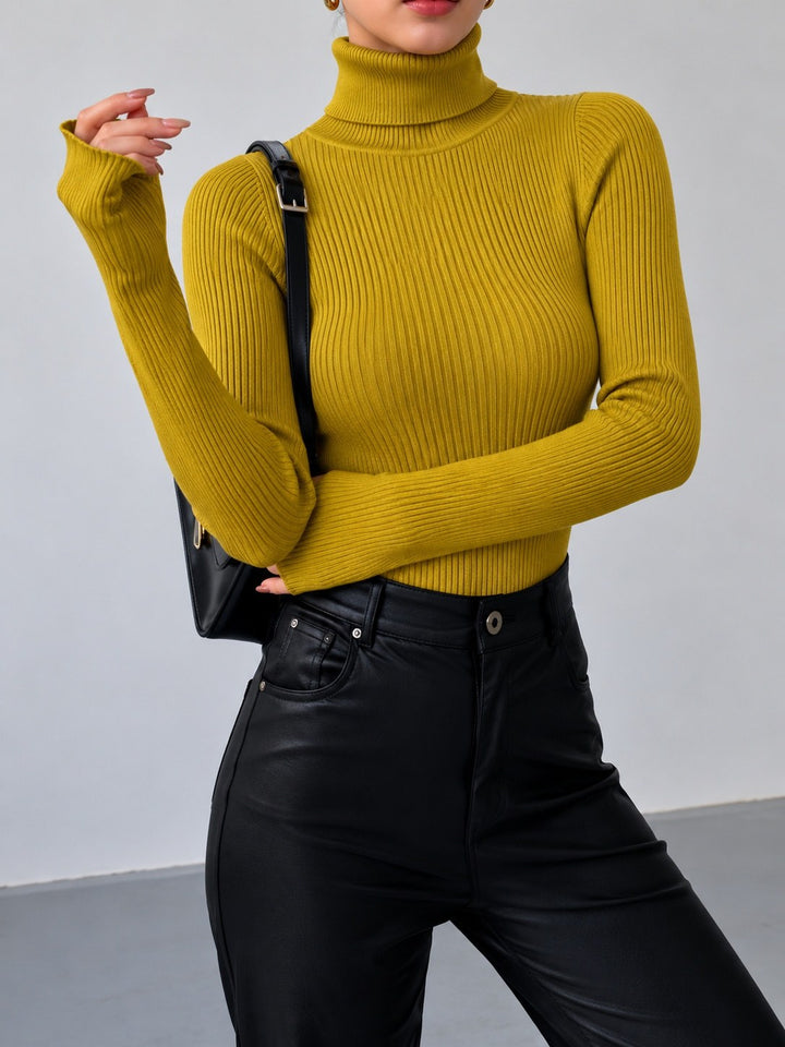 Gloria — Maglioncino Donna a Coste con Collo Alto, Lina Milano
