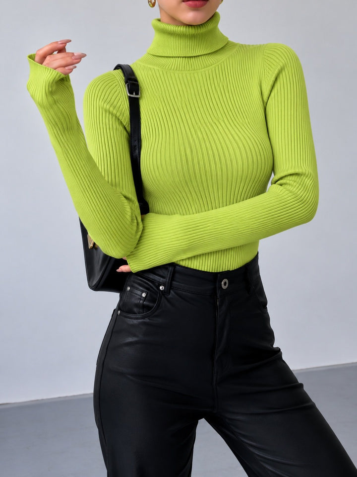 Gloria — Maglioncino Donna a Coste con Collo Alto, Lina Milano