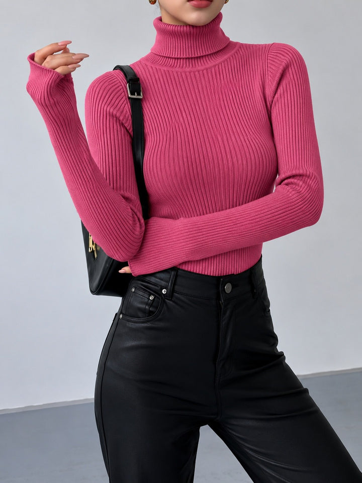 Gloria — Maglioncino Donna a Coste con Collo Alto, Lina Milano
