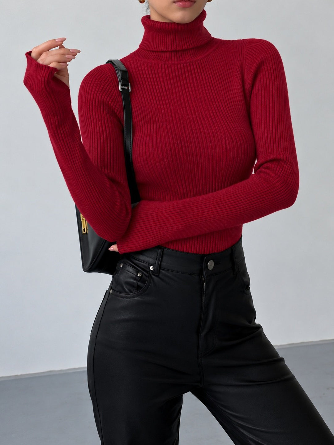 Gloria — Maglioncino Donna a Coste con Collo Alto, Lina Milano