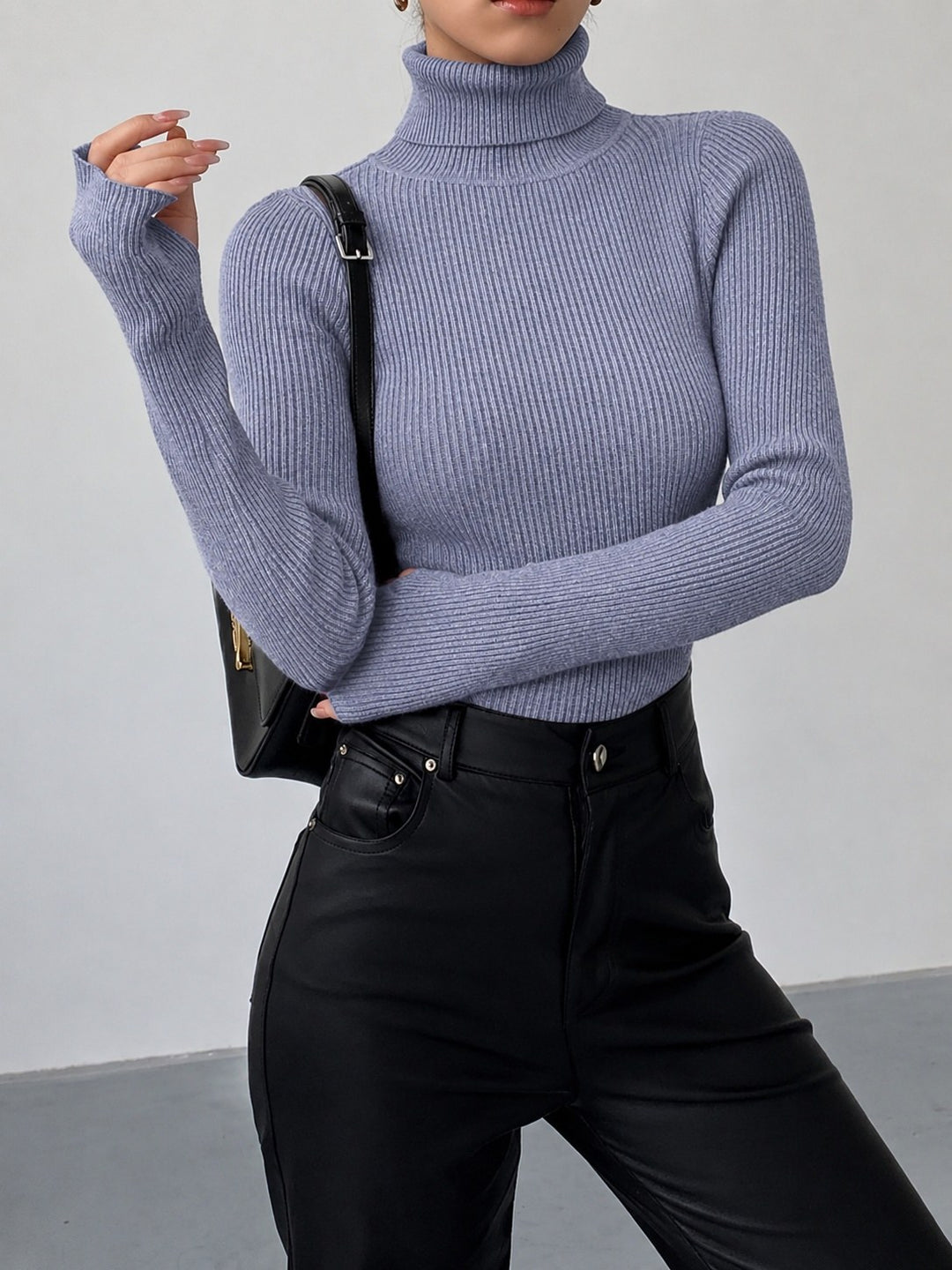 Gloria — Maglioncino Donna a Coste con Collo Alto, Lina Milano
