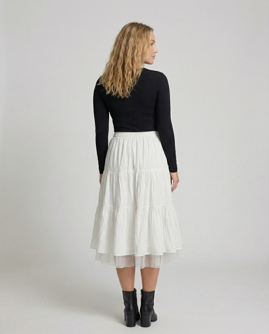 Ilaria — Gonne Longuette Donna a Balze in Tulle con Vita Elastica, Lina Milano