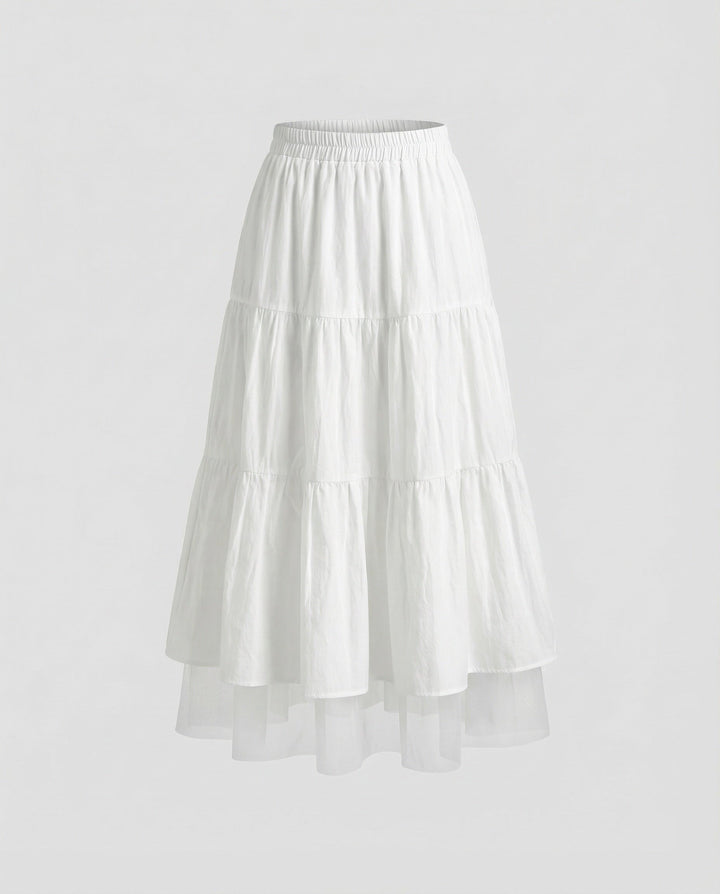 Ilaria — Gonne Longuette Donna a Balze in Tulle con Vita Elastica, Lina Milano