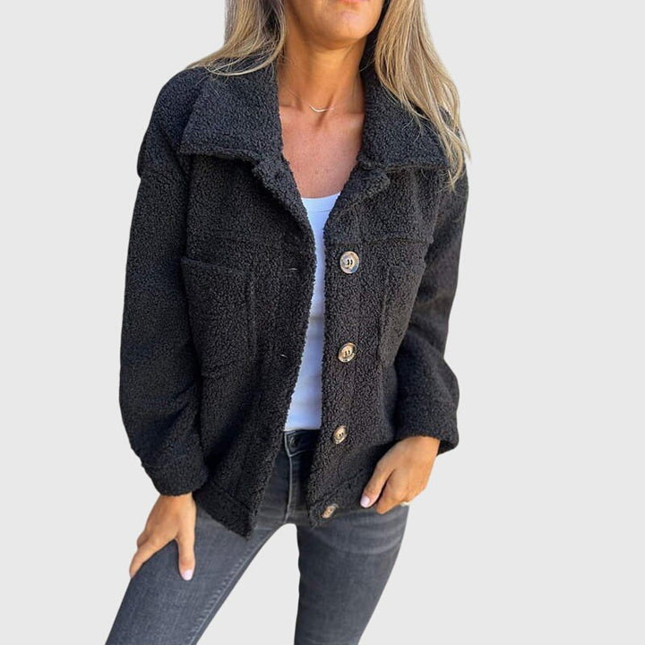 Irene — Giacca Teddy Donna con Bottoni e Tasche Grandi, Lina Milano
