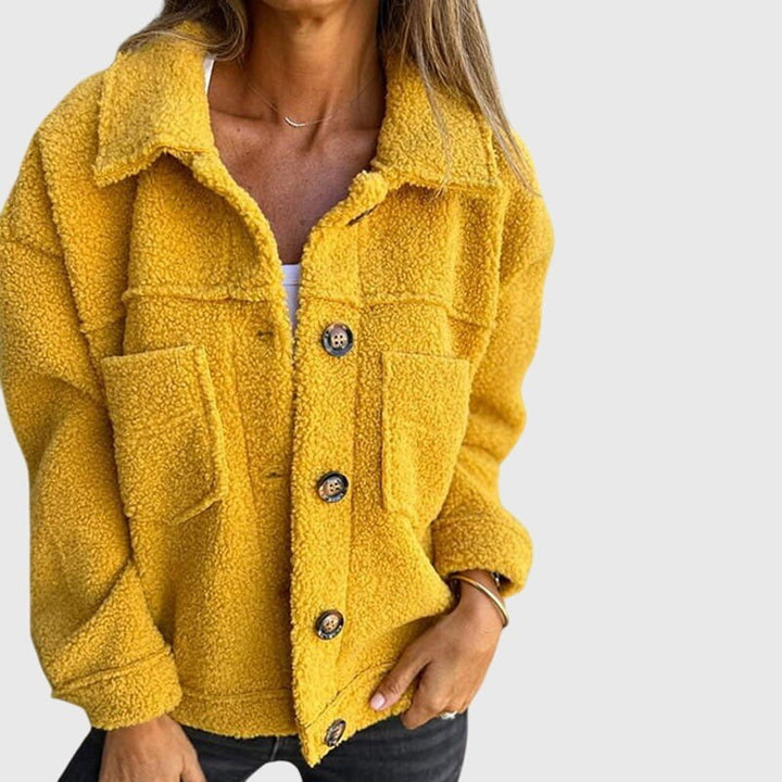 Irene — Giacca Teddy Donna con Bottoni e Tasche Grandi, Lina Milano
