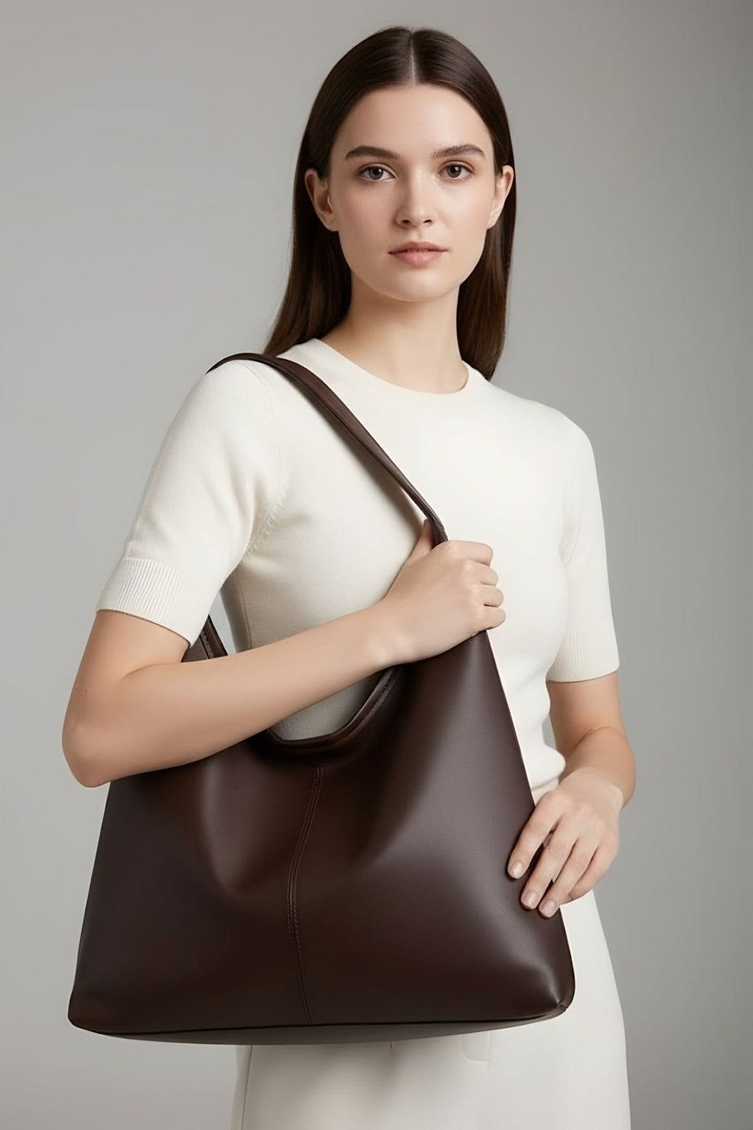 Irma — Borsa Donna a Spalla Morbida con Tasca Interna Grande, Lina Milano