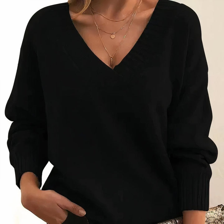 Linda — Maglia in Cashmere Donna Oversize con Scollo a V e Spalle Scese, Lina Milano