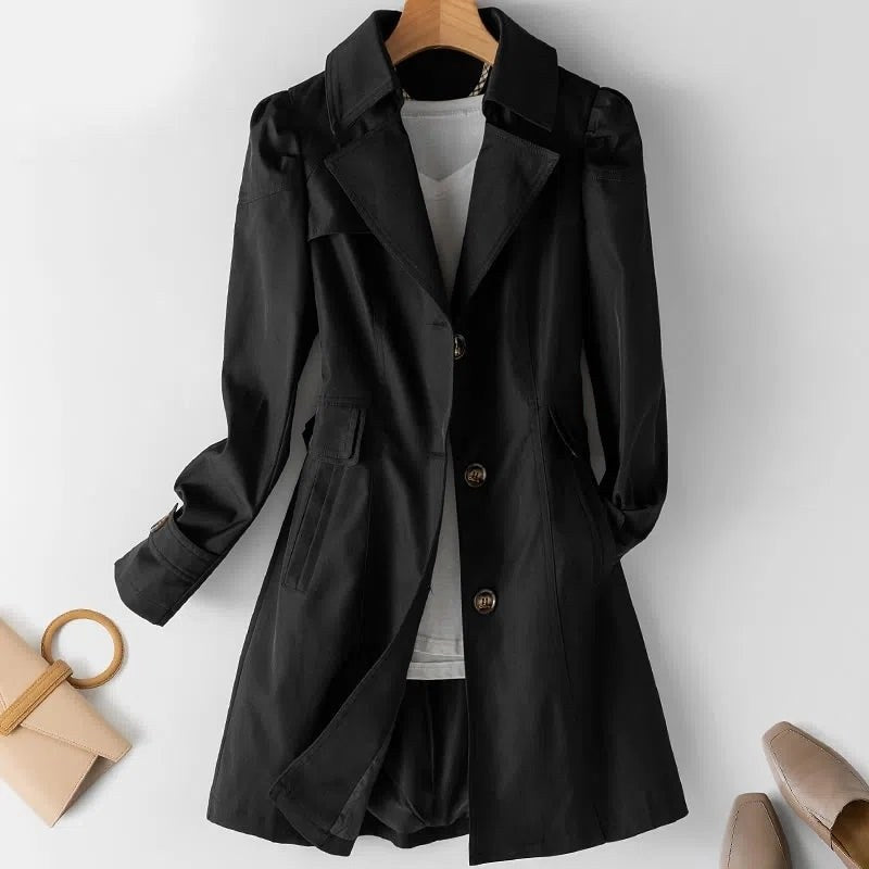 Lisa — Cappotto Lungo Donna Stile Trench con Colletto a Revers, Lina Milano
