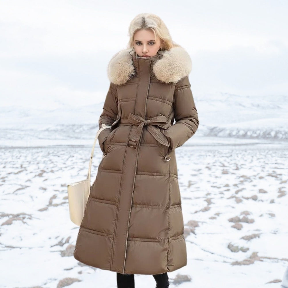 Lorella — Parka Donna Invernale Lungo con Cappuccio in Pelliccia, Lina Milano