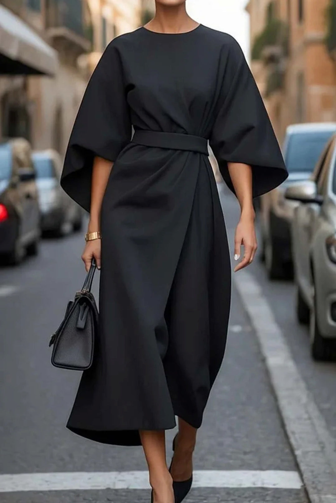 Luce — Abiti Donna Invernali, Midi con Maniche a Lanterna, Lina Milano