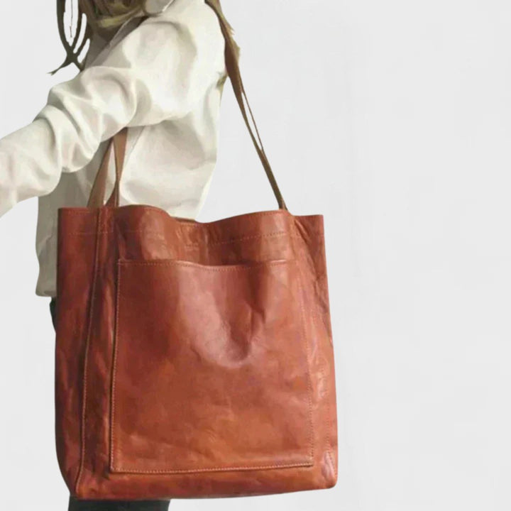 Lucrezia — Borsa Donna Shopper Grande Morbida con Tasca Frontale, Lina Milano