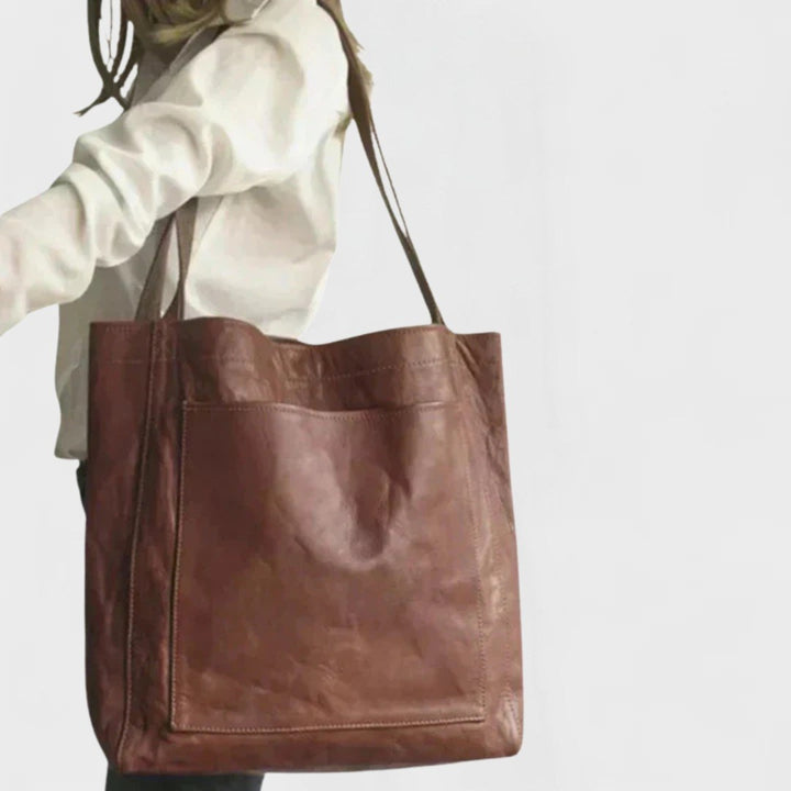 Lucrezia — Borsa Donna Shopper Grande Morbida con Tasca Frontale, Lina Milano