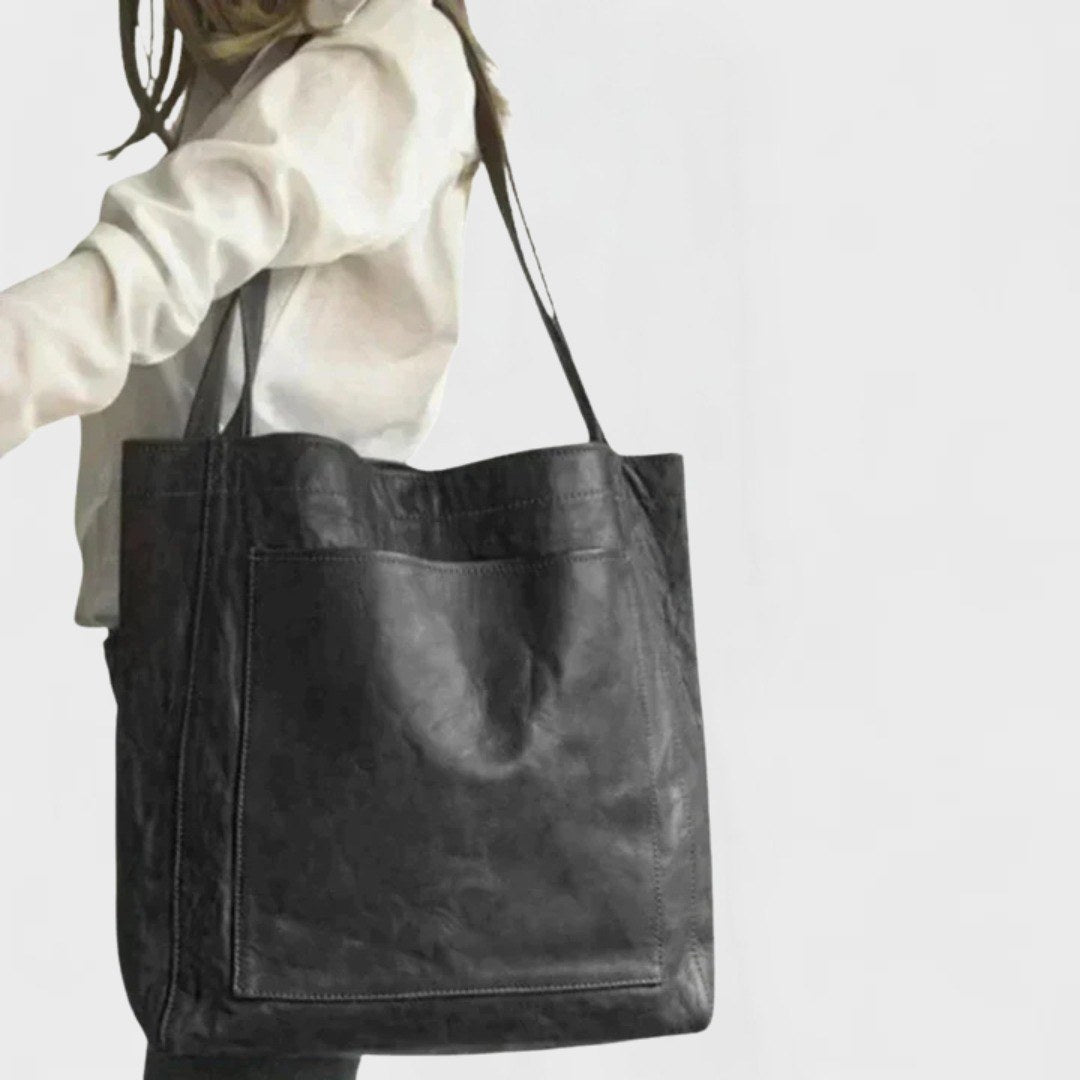 Lucrezia — Borsa Donna Shopper Grande Morbida con Tasca Frontale, Lina Milano