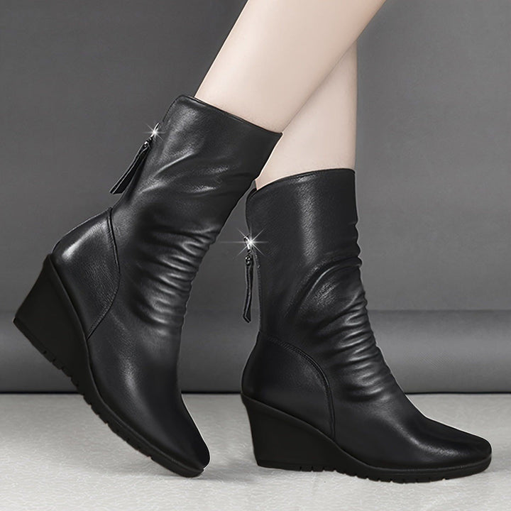 Luna — Stivali da Donna con Zeppa a Metà Polpaccio con Zip, Lina Milano
