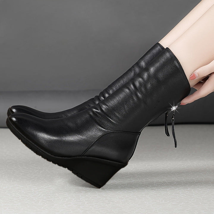 Luna — Stivali da Donna con Zeppa a Metà Polpaccio con Zip, Lina Milano