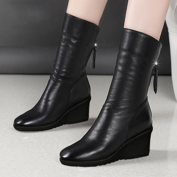 Luna — Stivali da Donna con Zeppa a Metà Polpaccio con Zip, Lina Milano