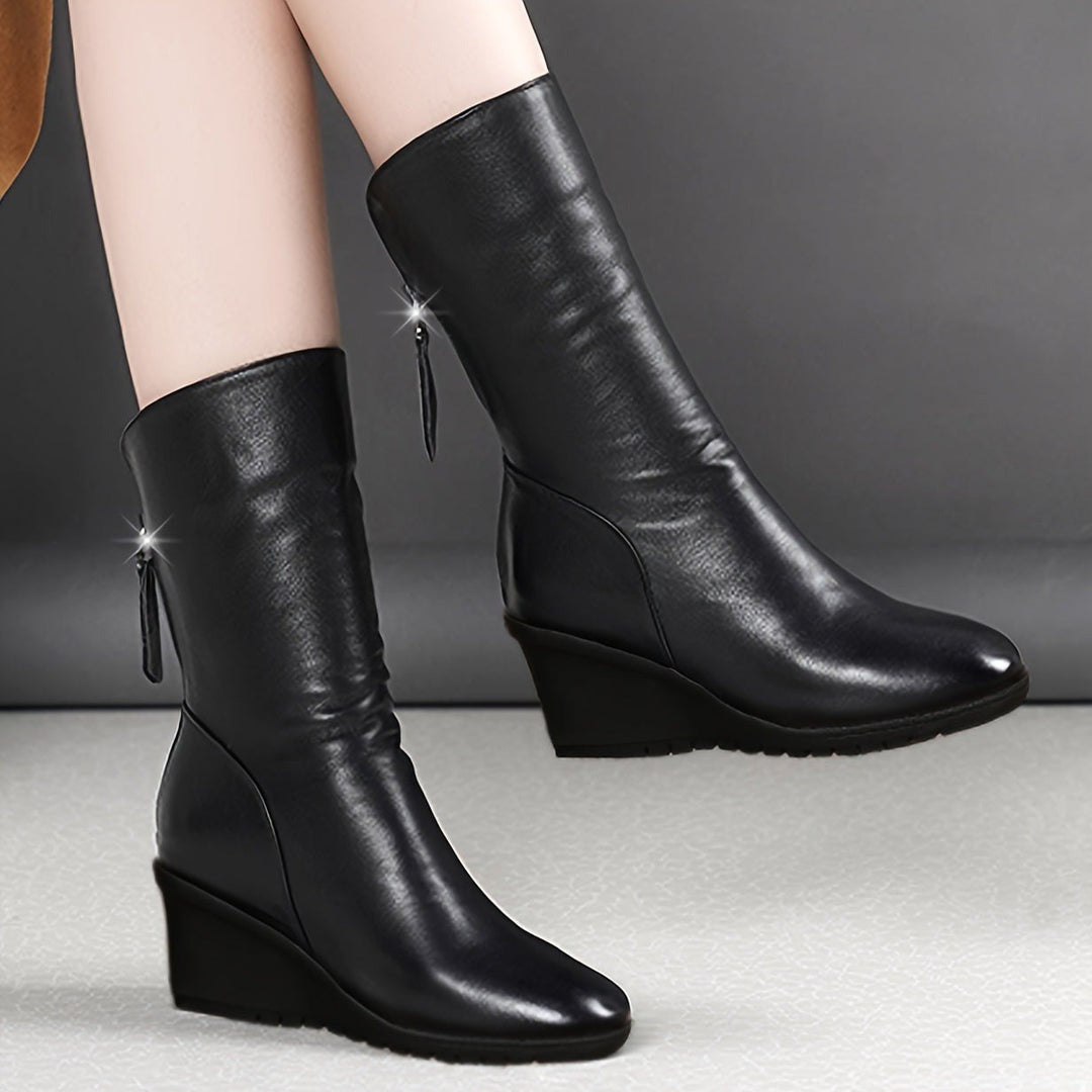 Luna — Stivali da Donna con Zeppa a Metà Polpaccio con Zip, Lina Milano