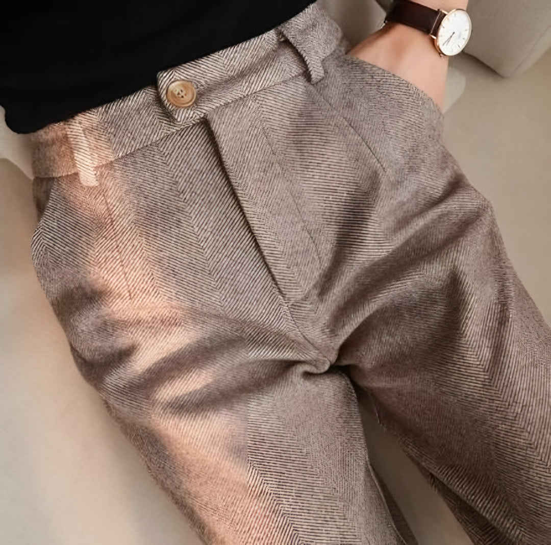 Margherita — Pantaloni in Lana Donna Invernali a Vita Alta con Gamba Dritta, Lina Milano