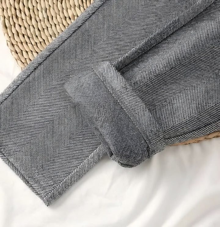 Margherita — Pantaloni in Lana Donna Invernali a Vita Alta con Gamba Dritta, Lina Milano