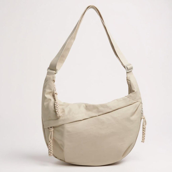Marina — Borsa Donna a Spalla in Nylon a Mezzaluna con Tasche e Tracolla, Lina Milano