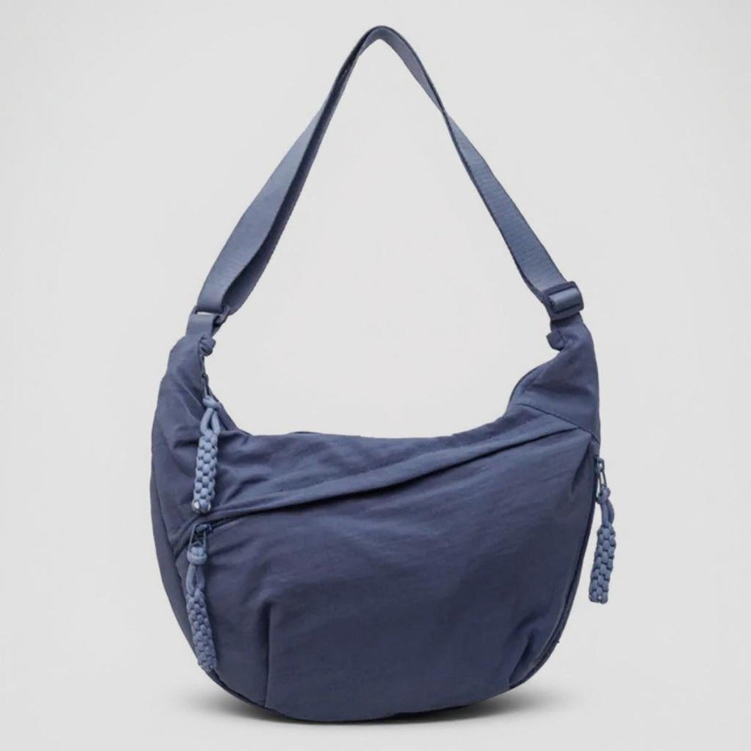 Marina — Borsa Donna a Spalla in Nylon a Mezzaluna con Tasche e Tracolla, Lina Milano