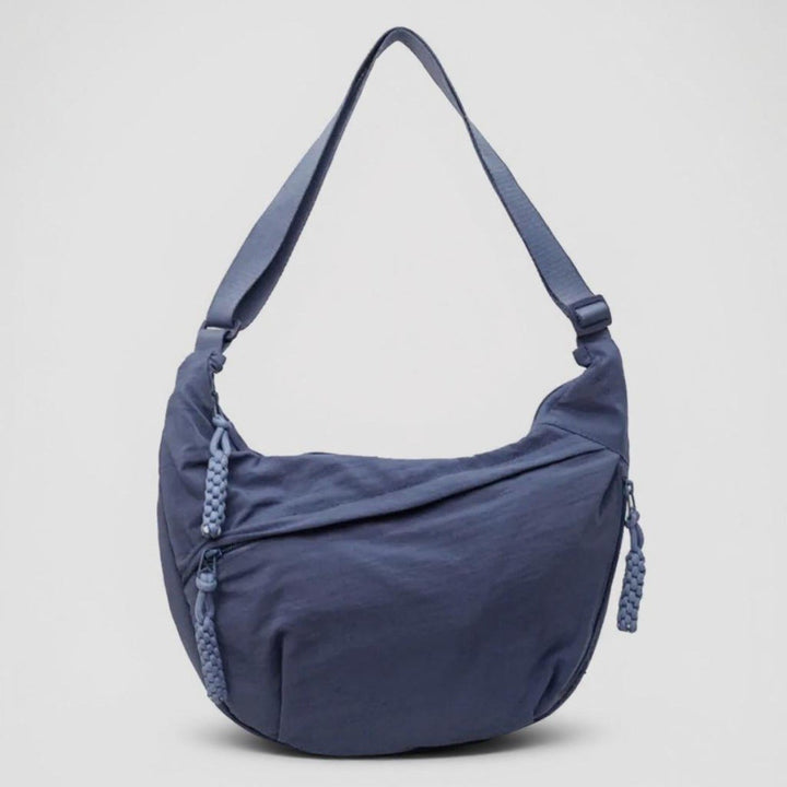 Marina — Borsa Donna a Spalla in Nylon a Mezzaluna con Tasche e Tracolla, Lina Milano