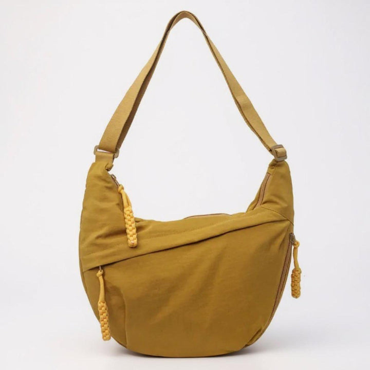 Marina — Borsa Donna a Spalla in Nylon a Mezzaluna con Tasche e Tracolla, Lina Milano