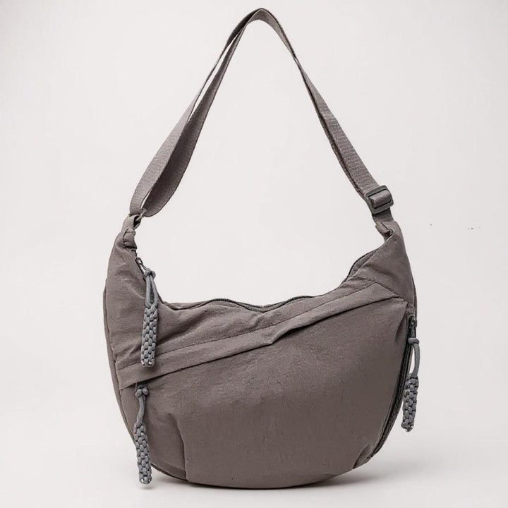 Marina — Borsa Donna a Spalla in Nylon a Mezzaluna con Tasche e Tracolla, Lina Milano