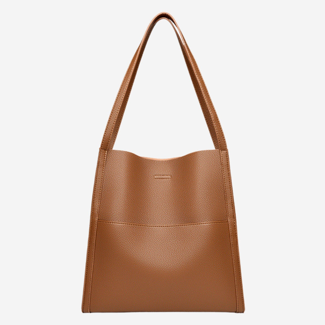 Martina — Borsa Donna Grande a Spalla in Pelle Shopper con Tasca, Lina Milano