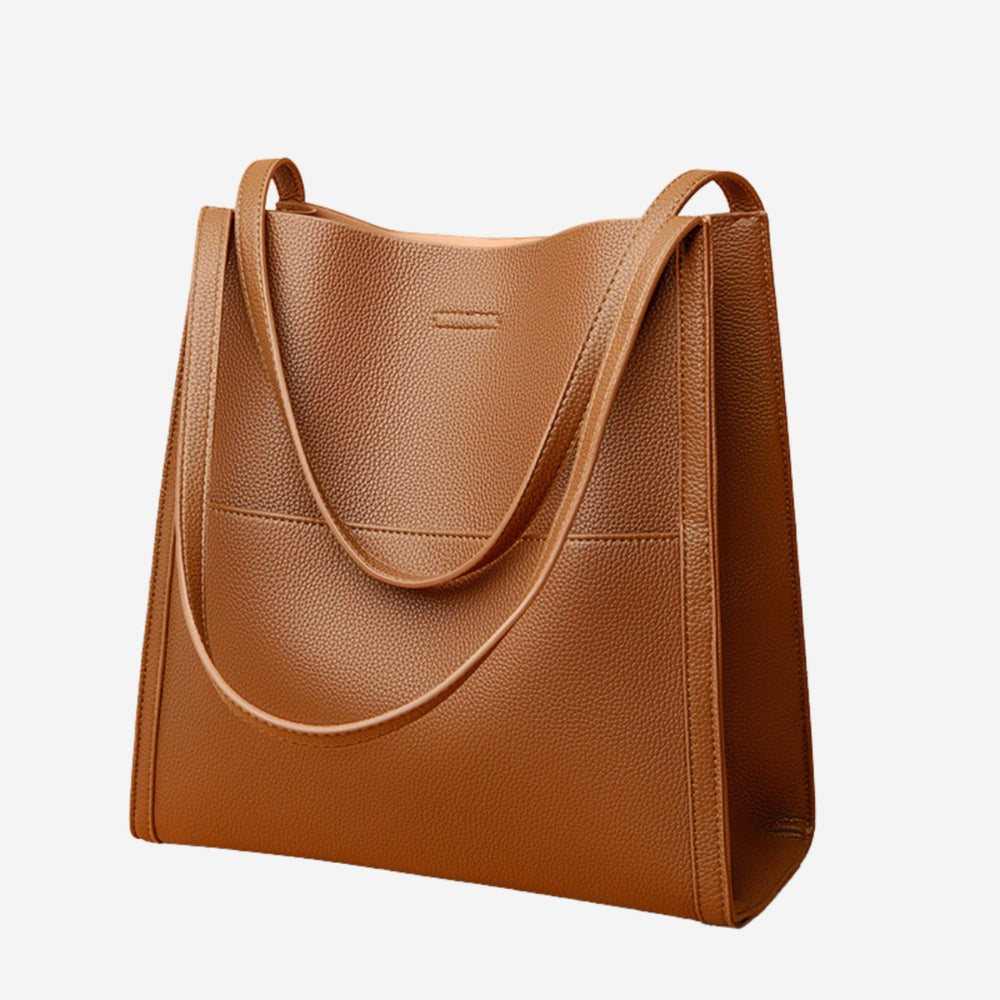 Martina — Borsa Donna Grande a Spalla in Pelle Shopper con Tasca, Lina Milano