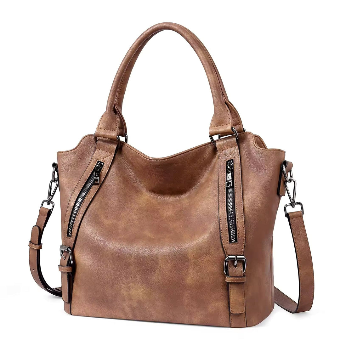 Maura — Borsa Donna in Ecopelle con Tracolla e Zip Frontali, Lina Milano