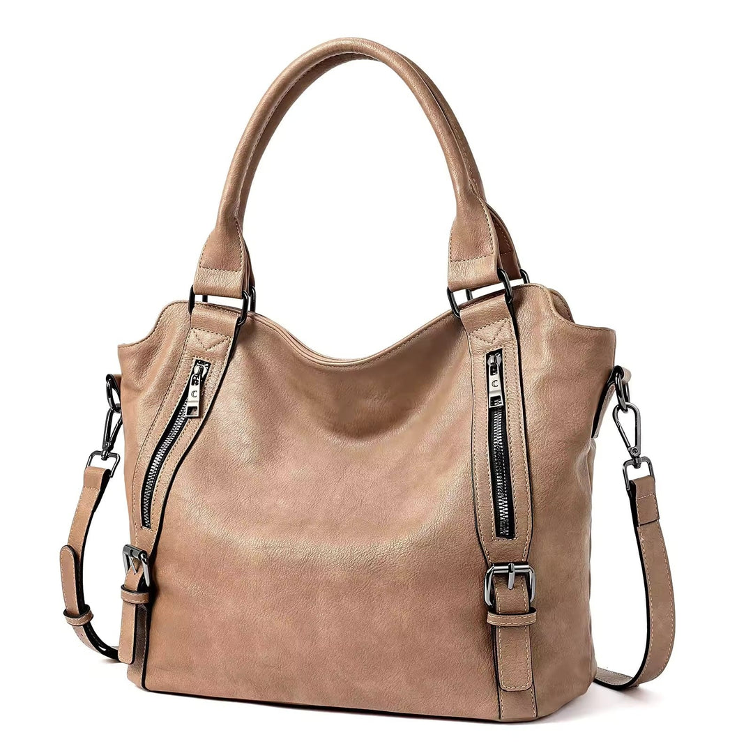 Maura — Borsa Donna in Ecopelle con Tracolla e Zip Frontali, Lina Milano