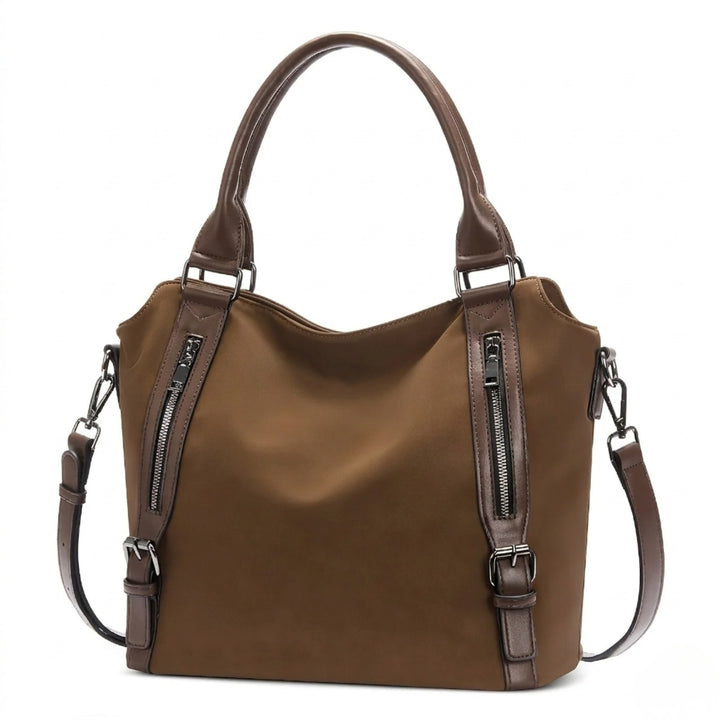 Maura — Borsa Donna in Ecopelle con Tracolla e Zip Frontali, Lina Milano