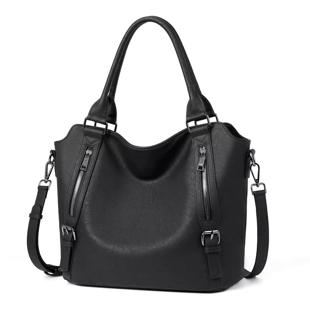 Maura — Borsa Donna in Ecopelle con Tracolla e Zip Frontali, Lina Milano