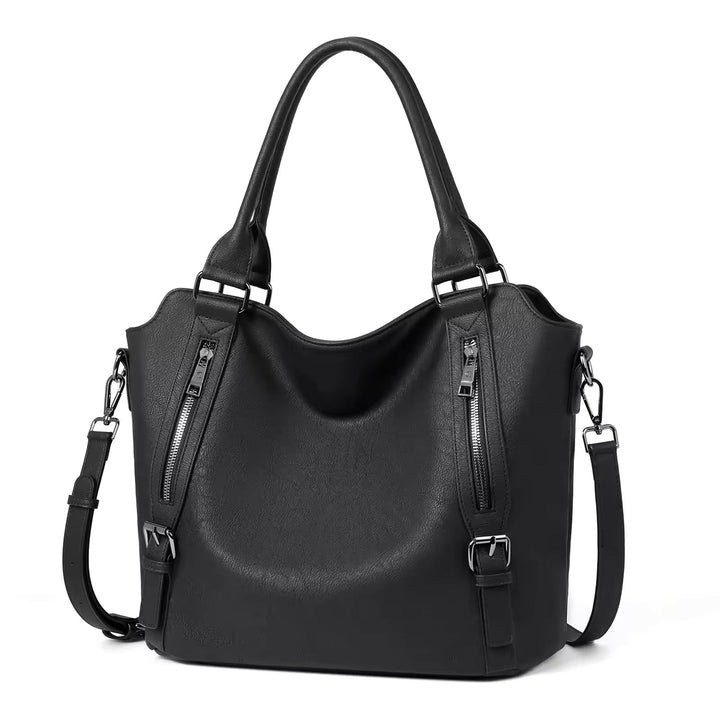 Maura — Borsa Donna in Ecopelle con Tracolla e Zip Frontali, Lina Milano