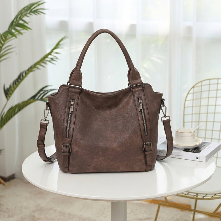 Maura — Borsa Donna in Ecopelle con Tracolla e Zip Frontali, Lina Milano
