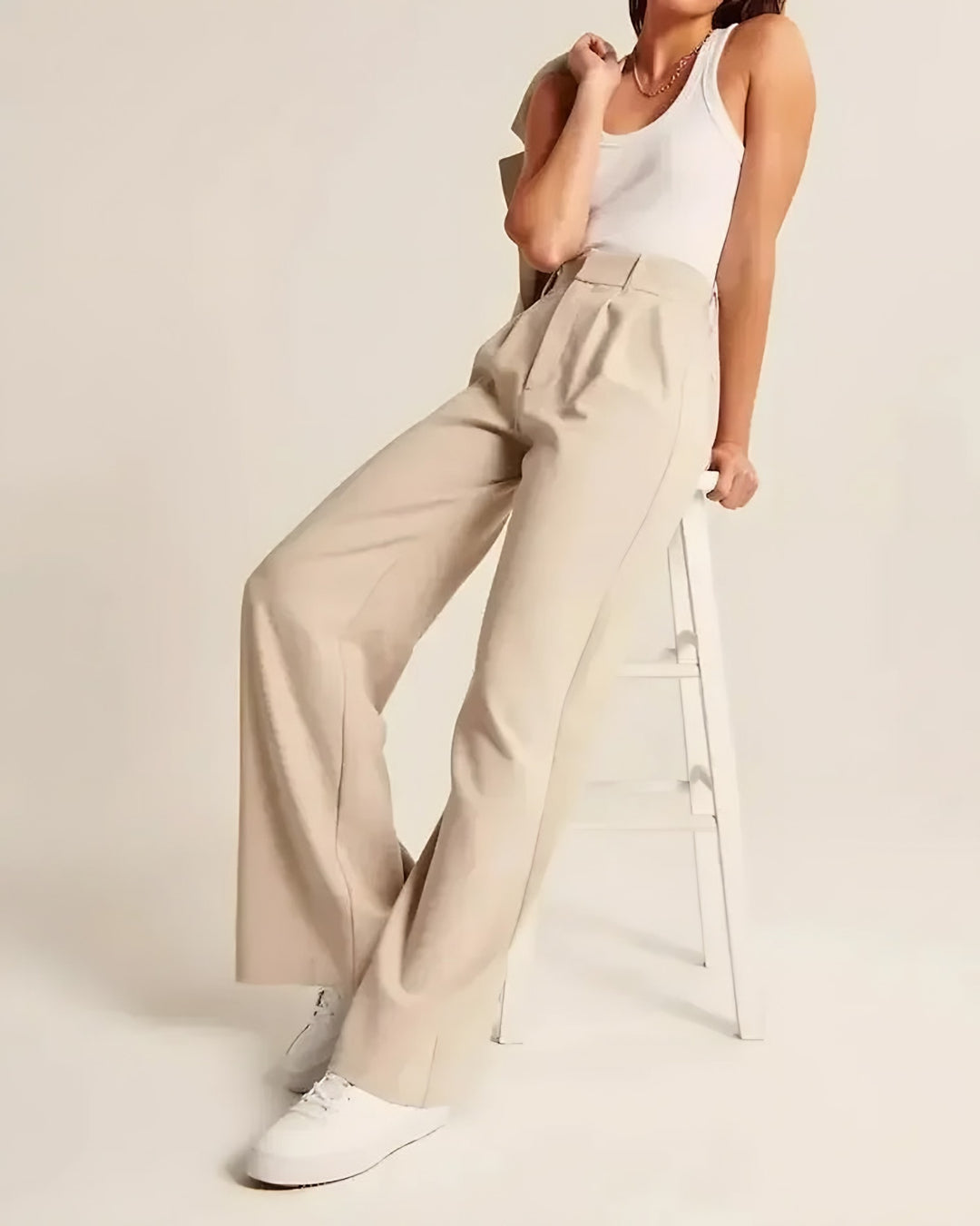 Melissa — Pantaloni Palazzo in Lana Donna Larghi a Vita Alta, Lina Milano