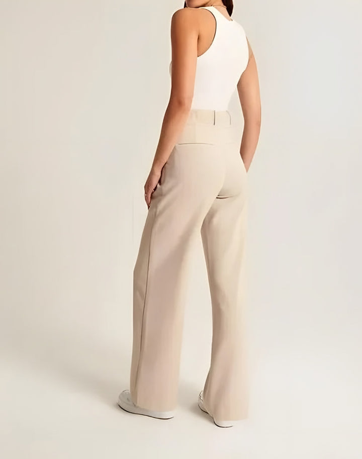 Melissa — Pantaloni Palazzo in Lana Donna Larghi a Vita Alta, Lina Milano