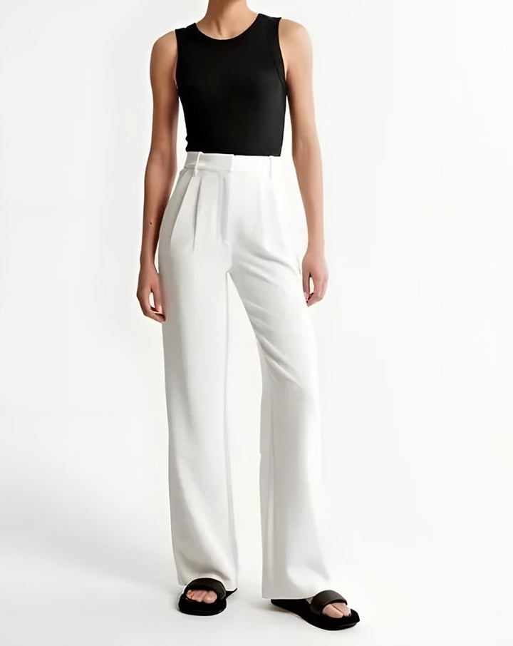 Melissa — Pantaloni Palazzo in Lana Donna Larghi a Vita Alta, Lina Milano