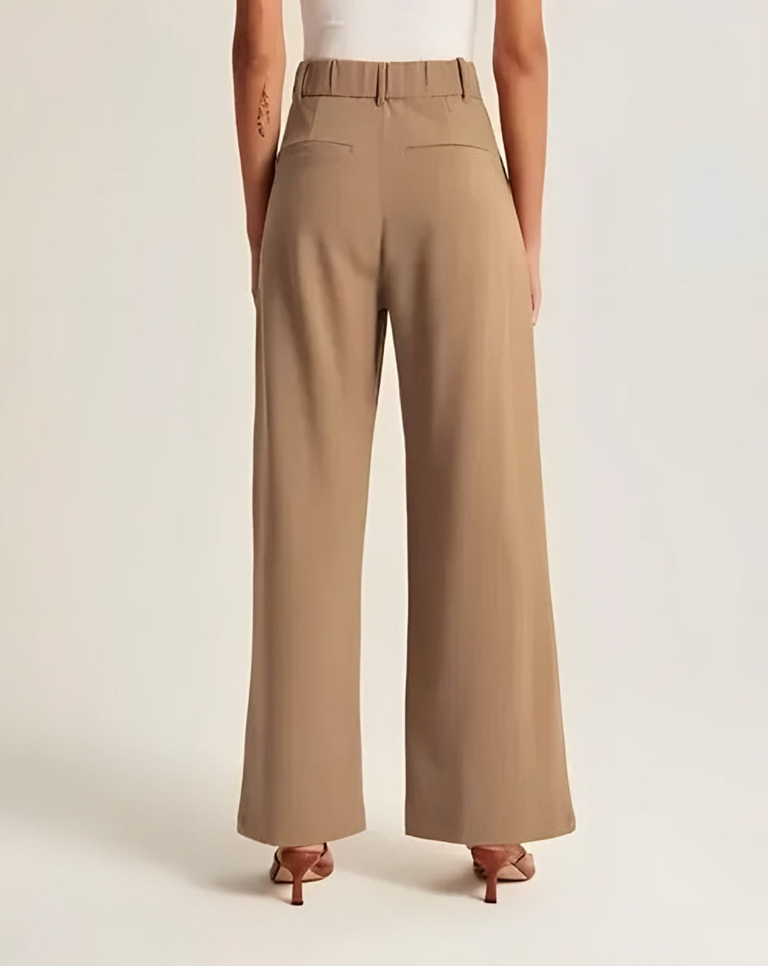 Melissa — Pantaloni Palazzo in Lana Donna Larghi a Vita Alta, Lina Milano