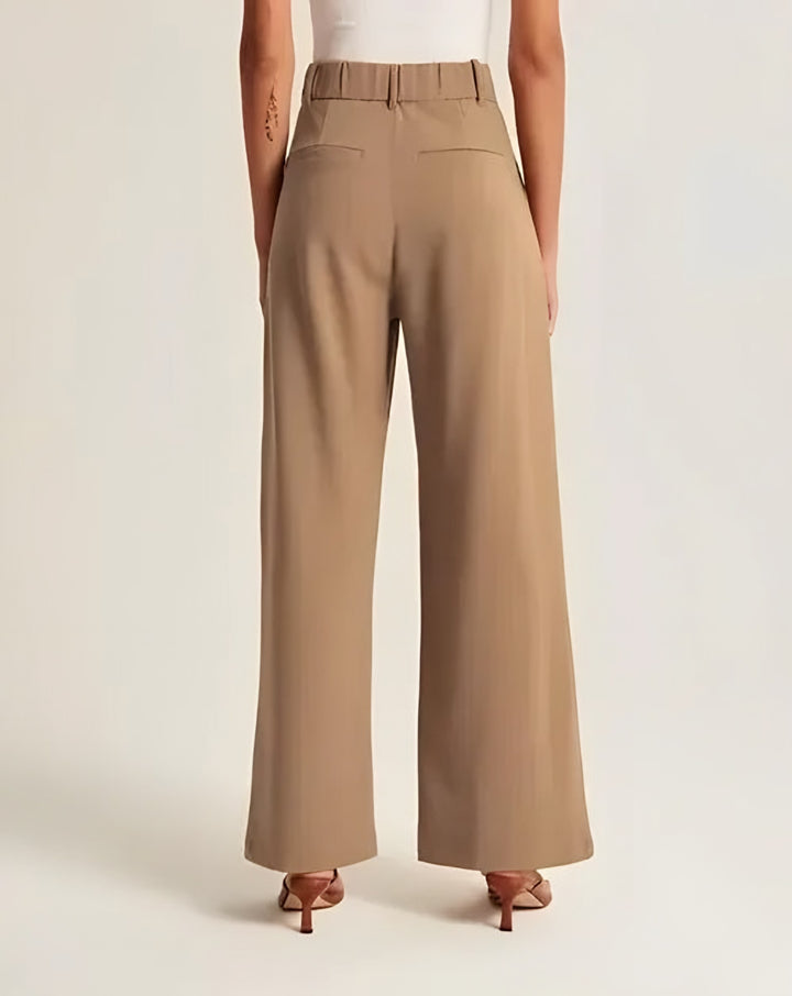 Melissa — Pantaloni Palazzo in Lana Donna Larghi a Vita Alta, Lina Milano