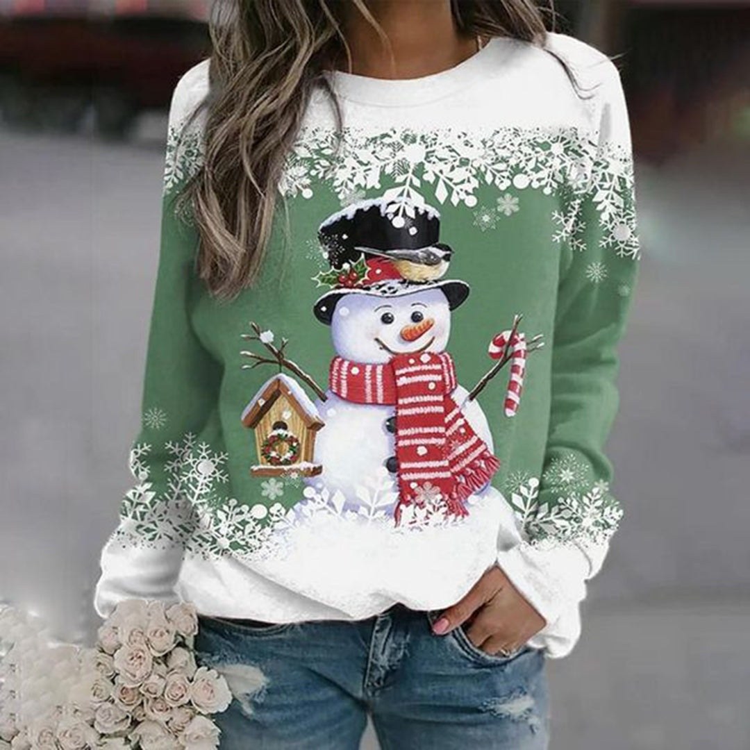 Natalina — Maglione Natalizio Donna Morbido Girocollo con Stampa Invernale, Lina Milano