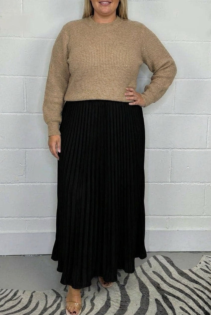 Nicole — Abito in Maglia Donna Lungo con Gonna Plissettata, Lina Milano