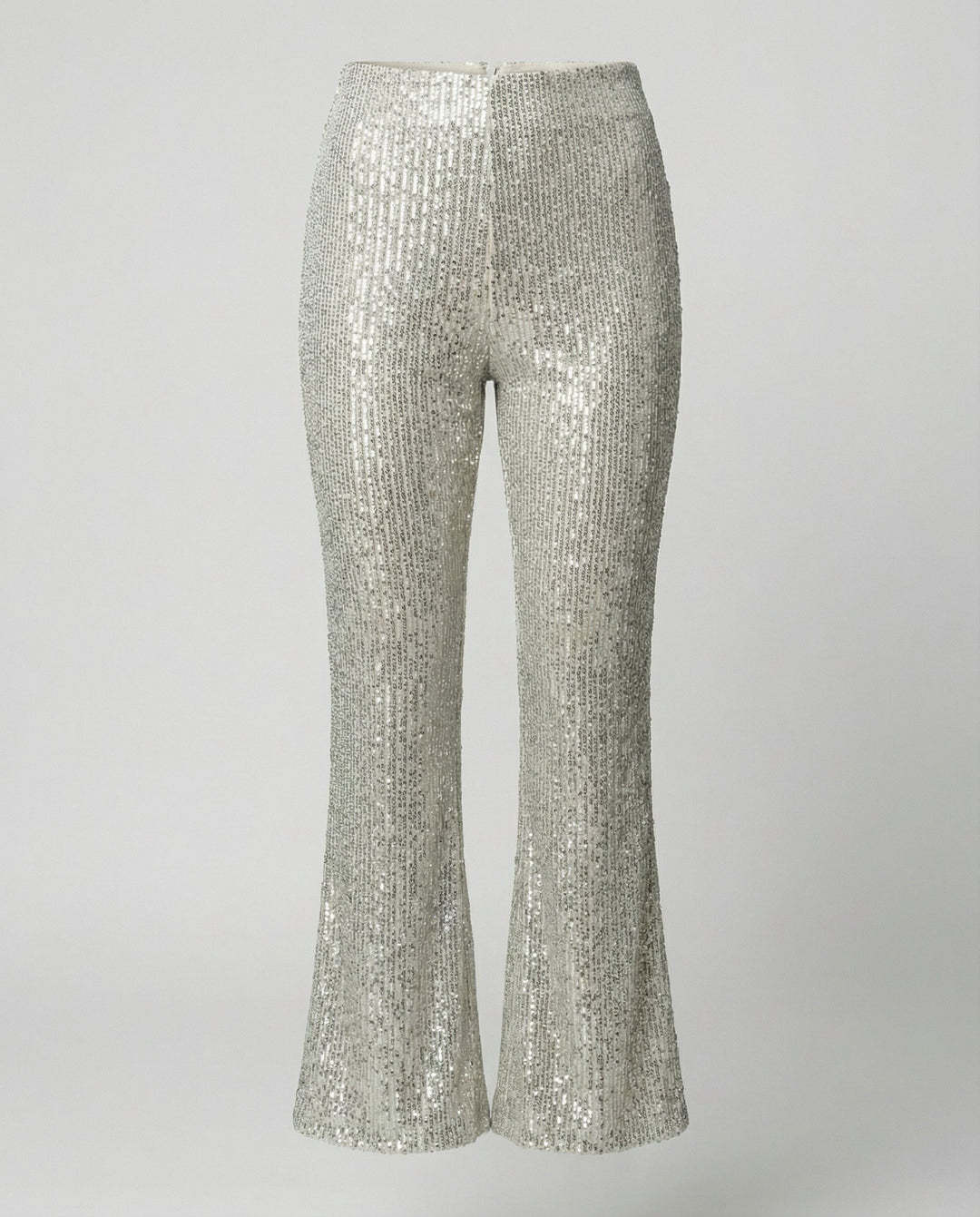 Nicoletta — Pantaloni con Paillettes Donna a Zampa a Vita Alta da Sera, Lina Milano