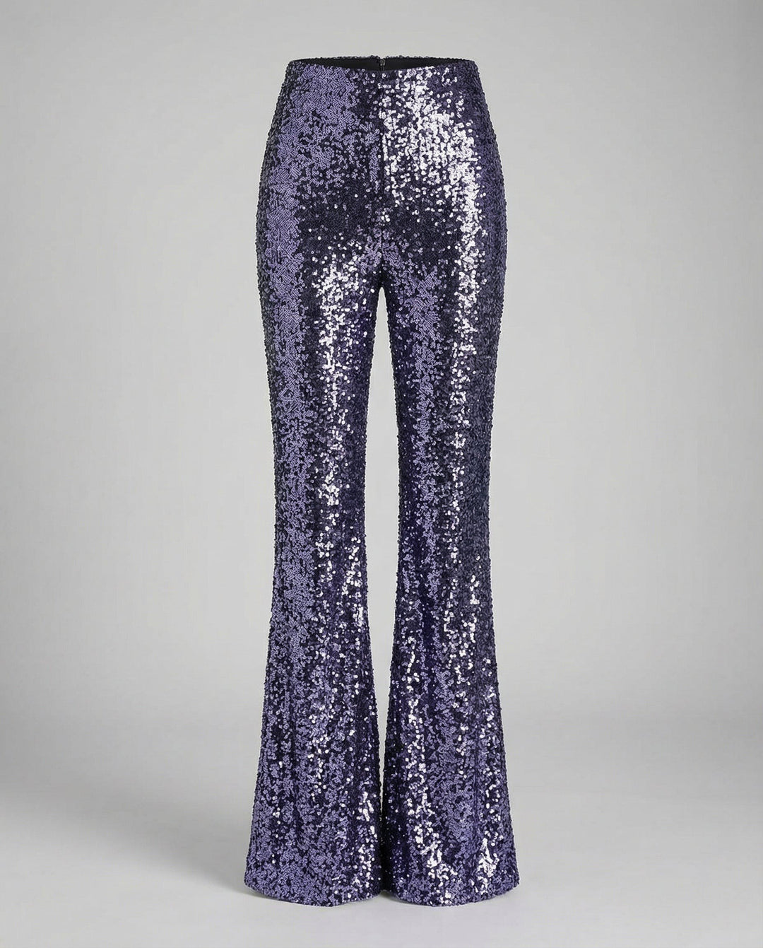Nicoletta — Pantaloni con Paillettes Donna a Zampa a Vita Alta da Sera, Lina Milano