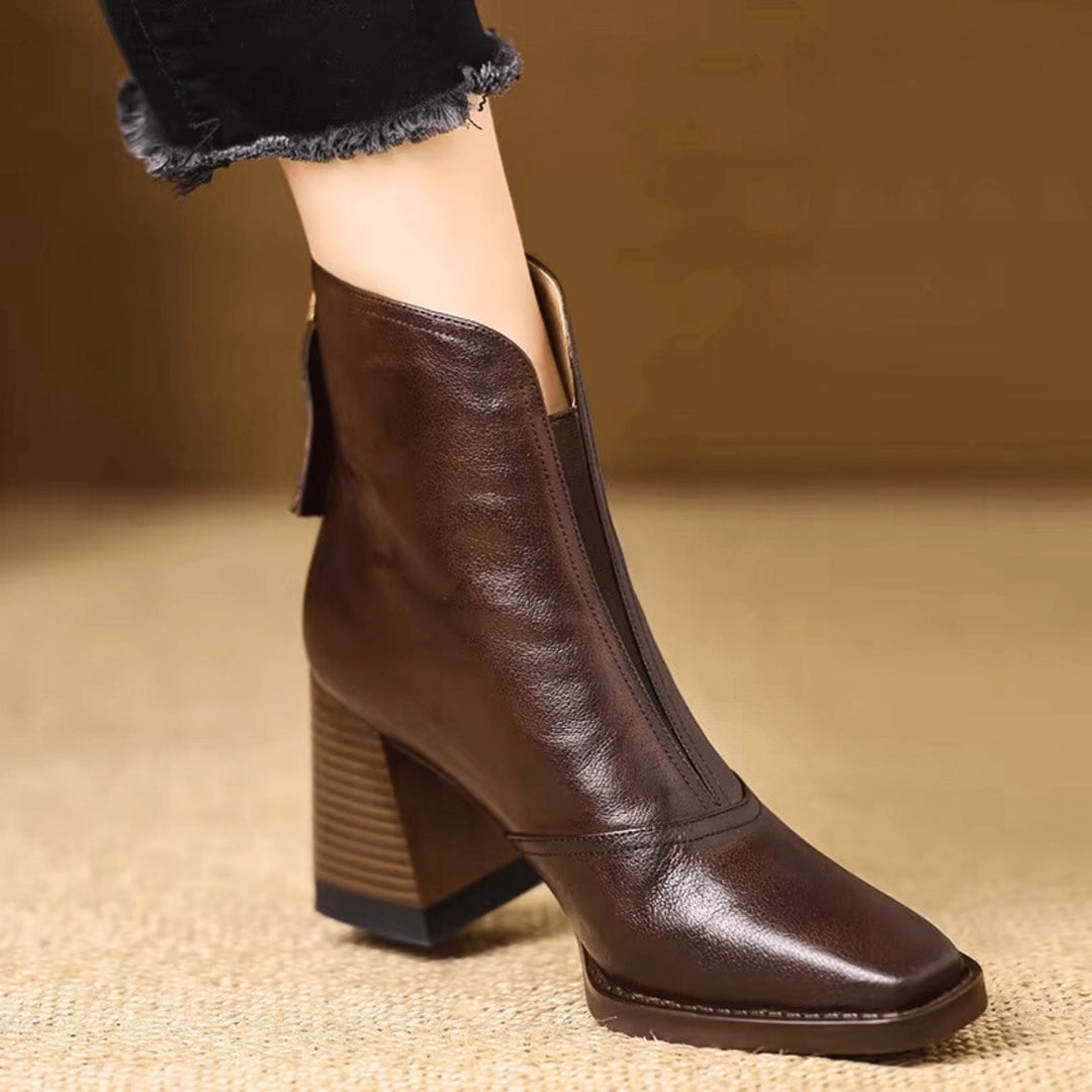 Norma — Stivaletti in Pelle Donna Morbidi con Tacco Medio e Zip Dietro, Lina Milano