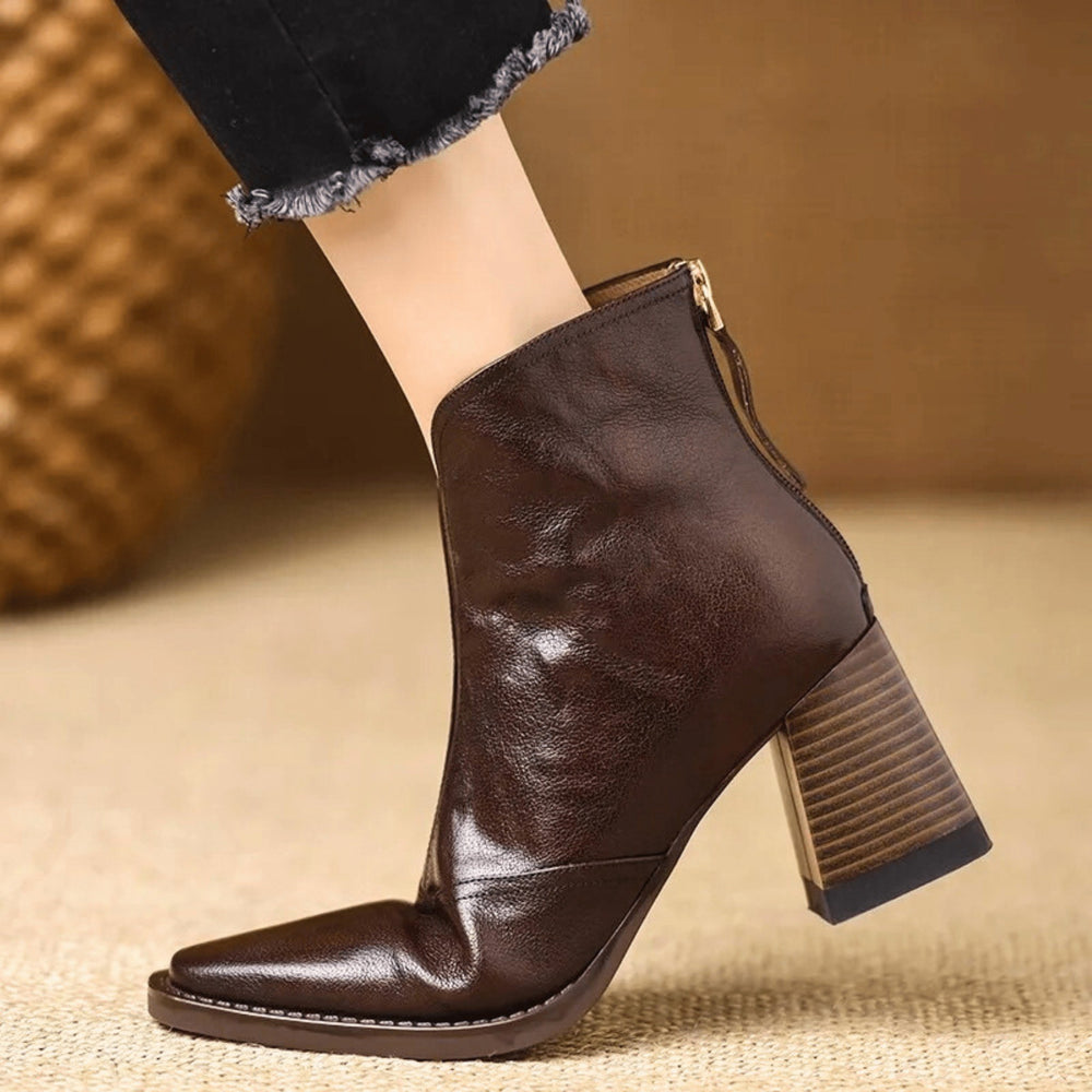 Norma — Stivaletti in Pelle Donna Morbidi con Tacco Medio e Zip Dietro, Lina Milano