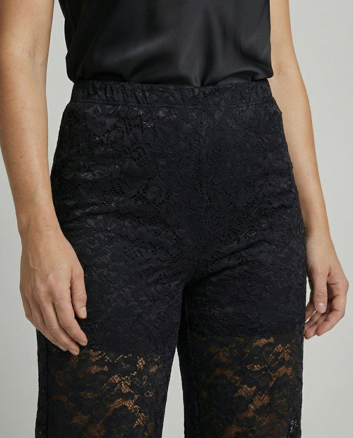 Rachele — Pantalone in Pizzo Donna Elegante a Vita Alta con Gamba Dritta, Lina Milano