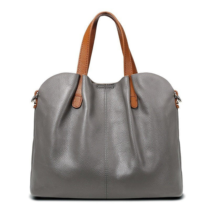 Renata — Borse per Donna Shopper in Ecopelle con Manici in Cuoio e Cerniera, Lina Milano